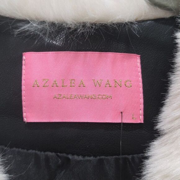 AZALEA WANG FAUX FUR PANEL VEST WITH MOTO TRIM, NWT - Picture 5 of 9